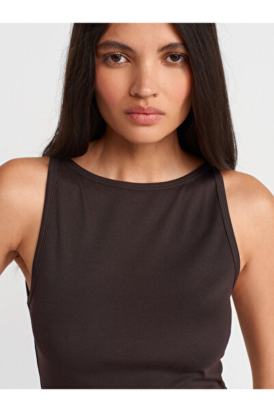 Dilvin 21048 Κάλυμμα λαιμόκοψης-Σκούρο καφέ