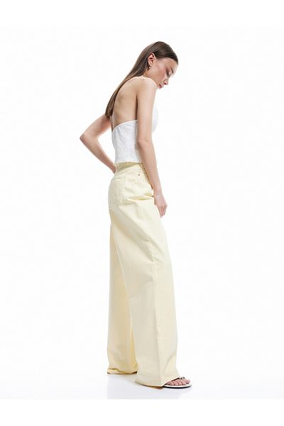 Koton Loose Fit Wide Leg Pocket Denim Trousers - Loose Straight Fit Jeans
