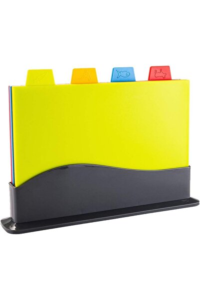 COOYA Safety Professional Premium Colour Coded Chopping Board Set, 4 Large, Non-Slip Design