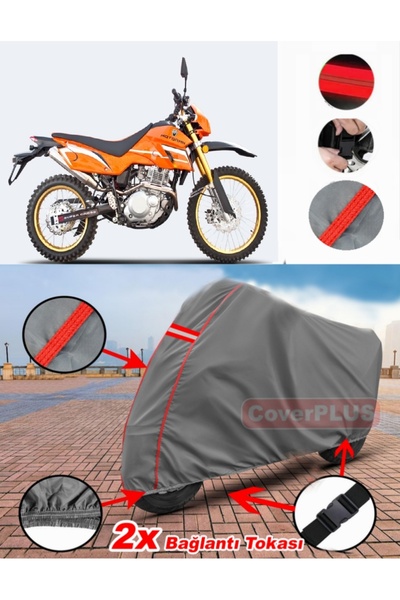 CoverPlus Motoran Cross XF-250 القماش المشمع غطاء دراجة نارية خيمة حمراء مخيط...