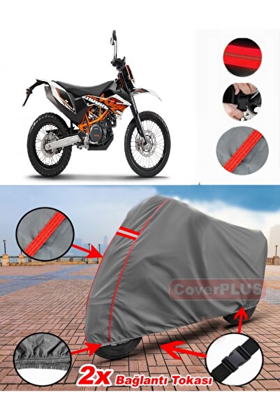 CoverPlus KTM 690 إندورو R القماش المشمع غطاء دراجة نارية خيمة حمراء مخيط رمادي