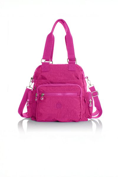 Getcho Galla Pink Women's Shoulder Bag Multi-Compartment Lightweight Fabric Waterproof Cross Strap for Daily Use
