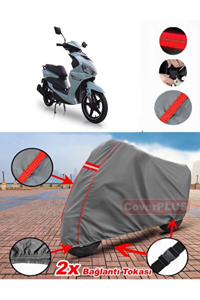 CoverPlus Motolux W46 Tarpaulin Motor Tarpaulin Motorbike Cover Tent Red Stit...