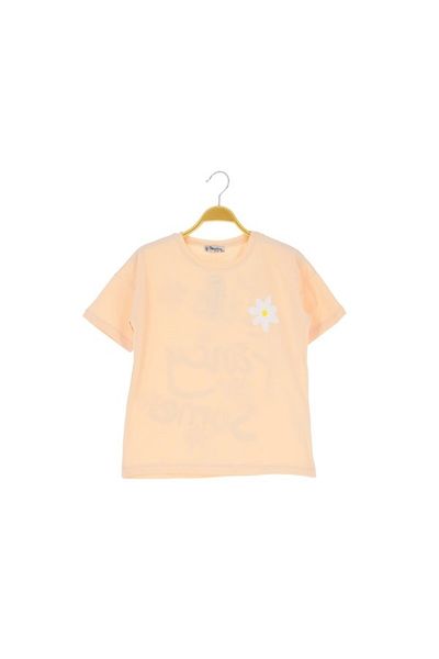 Atabay Kids Atabay 112-04-25 Girl's Tshi̇rt Front and Back with Daisy Print 2/10 Years