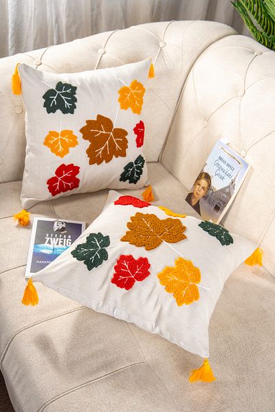 Bade Design 2-Piece Punch Embroidered Throw Pillow Cover Pillow Cover Highly Preferred