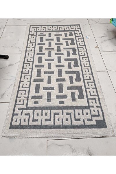 Mandaş Pamuklu Bukle Lüks Kilim (80x150)-Luma Kreme Gri