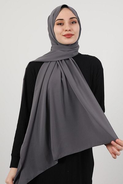GİYZAMİLA Medina Silk Shawl Dark Gray