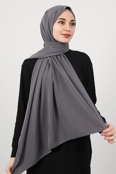 GİYZAMİLA Medina Silk Shawl Dark Gray