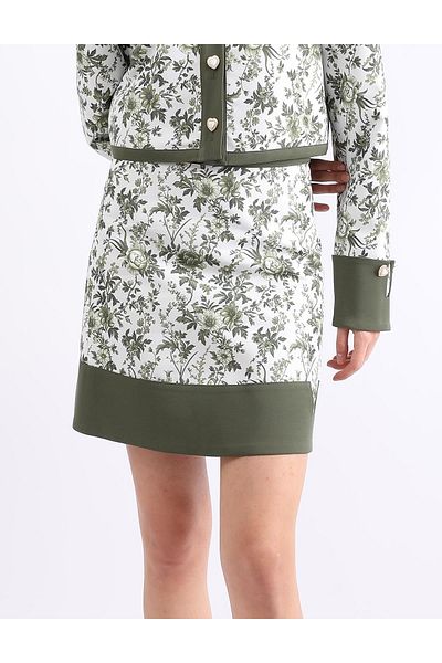 İLVİ Lalita Green Floral Patterned Women's Skirt
