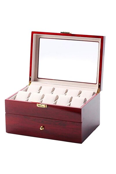 PUFO Wooden box for storing and organizing 20 watches, Premium model, tiered with drawer