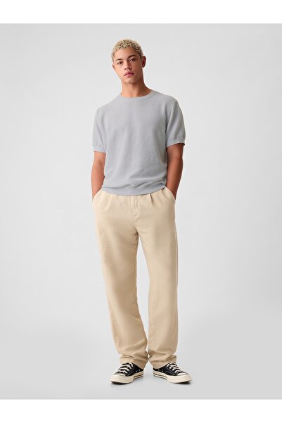 GAP Erkek Gri Keten Karışımlı Triko Kazak