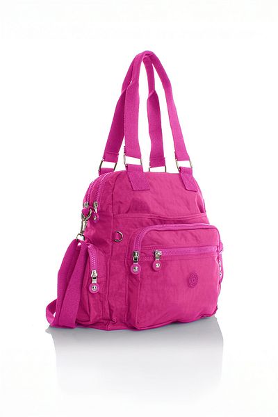Getcho Galla Pink Women's Shoulder Bag Multi-Compartment Lightweight Fabric Waterproof Cross Strap for Daily Use