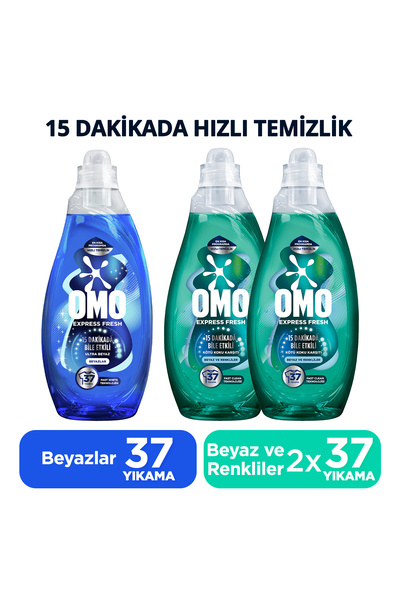 Omo Express Fresh Ultra Beyaz Sıvı Deterjan 1480ml X1 Kötü Koku Karşıtı Beyaz...
