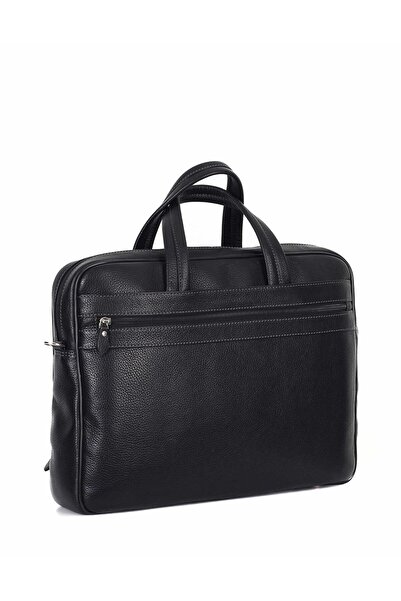 Aka Deri Black Leather Laptop Briefcase - 246 2
