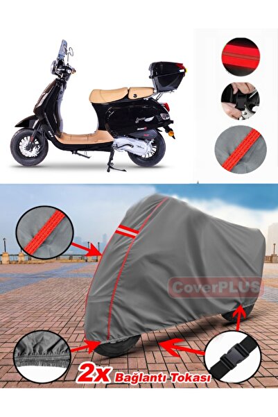 CoverPlus Falcon Cooper 125 EFI القماش المشمع غطاء دراجة نارية خيمة حمراء مخي...