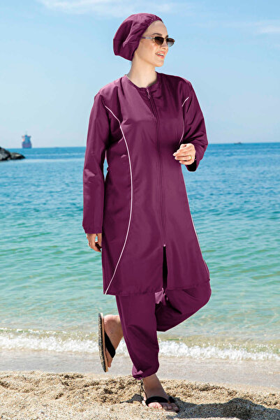 EBRUTESETTÜR Stripe Detailed Hijab Swimsuit