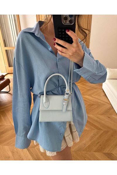 Tina İstanbul Geantă cu mâner frontal cu accesorii pentru centură Albastru