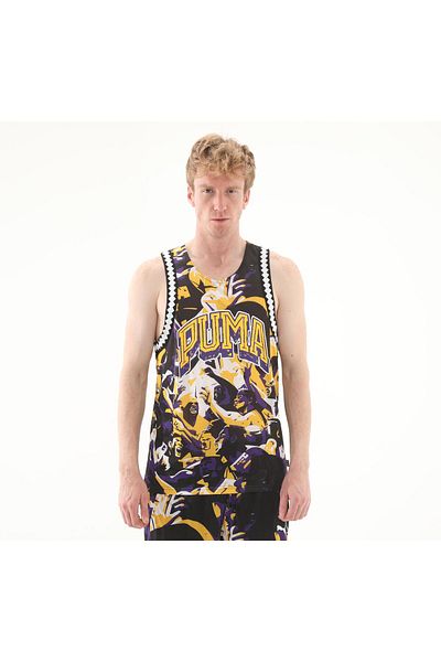 Puma 685449 -01 Puma Rival Rage Aop Mesh Tank Men's T-Shirt Black