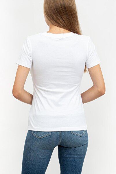 Calvin Klein White Women's Slim Fit OUTLINED CK T-Shirt