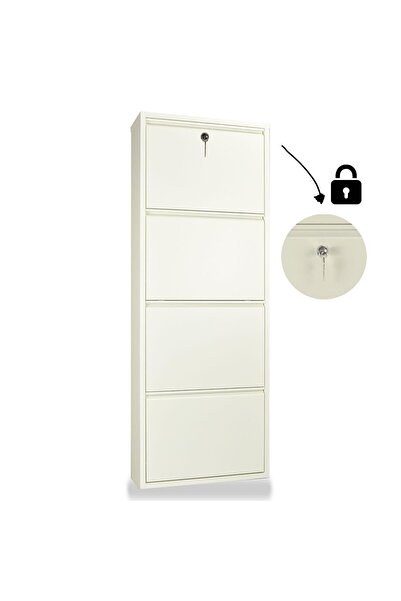 Arinna 4'lü Beyaz Metal Ayakkabılık ( KİLİTLİ )