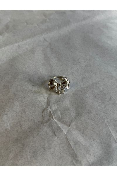 shop Silver Bow Figured Ring (Adjustable Size)