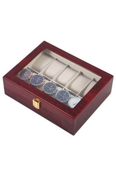 PUFO Wooden Box For Storing And Organizing 10 Watches, Premium Model