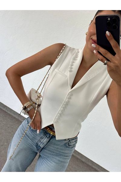 MODA Vest Women's Lined Silimfit White