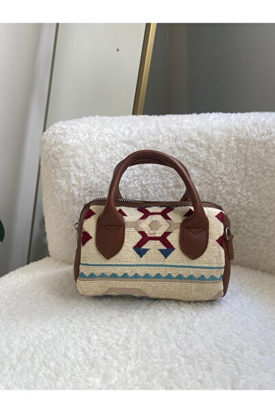 Damla Cılız Kadın Etnik Kilim Desen Küçük Boy Çanta