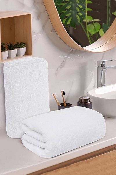 Mira Home 5 Συσκευασία Πετσέτα Χεριών Προσώπου Ξενοδοχείου 50x90 εκ. Λευκό 20/2 Δαχτυλίδι 300 γρ.