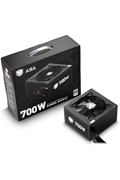 ASA 700W Power Supply - 80 Plus White, Low Noise, Sleeved Cables, ATX, Non-Modular, Black