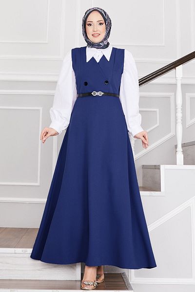 EBRUTESETTÜR Button Detailed Belted Hijab Gilet