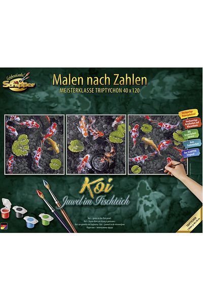 SCHIPPER Set pictura pe numere Schipper Triptic - gems Koi in the fish pond