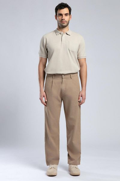 Lee Cooper Matteo Ανδρικό Παντελόνι Υφαντό Camel