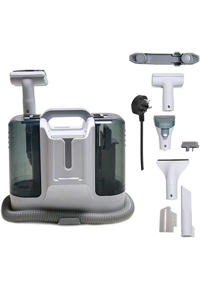 ET-LIFE Carpet Cleaner, Wired Dry & Wet Cleaner with 6 Brushes, for Carpet/Car Seat/Sofa, 450W, K15 White