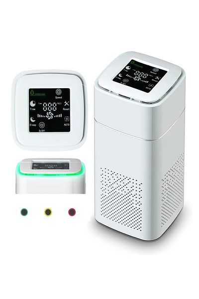 FlashHawk Air Purifiers for Home, Up to 20m², HEPA Air Filter with Timer, for Bedroom, Office, DS-008, White