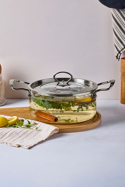 Perotti Logan Silver Covered 2.5 L Glass Pot 20X11 cm