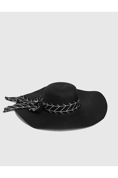 İLVİ Heguri Straw Black Women's Hat
