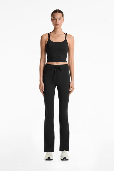 Oysho Comfortlux belted flare trousers