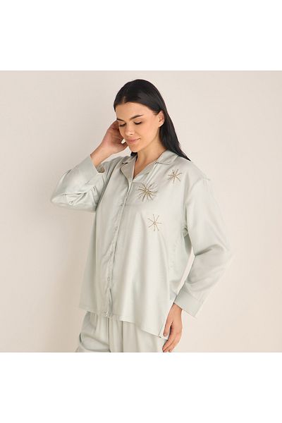 FAV Embellished Satin Pyjama Set