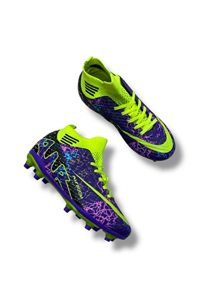 LALİGA Laliga Çoraplı Krampon Mor Sarı Desenli