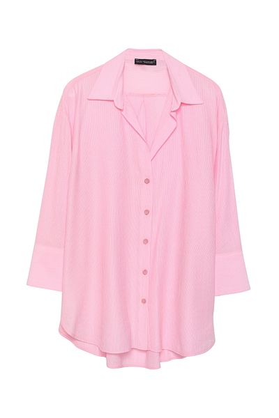 Quzu Πουκάμισο Oversize Ροζ 24y11693