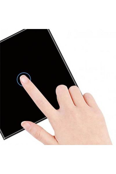 CLASSLIGHTS Întrerupător tactil negru, sticlă securizată, LED