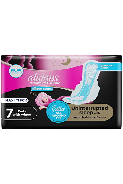 Always فوط صحية ليلية دريمز ماكسي سميكة، 7 قطع - طويلة جدًا وناعمة وجيدة الته...