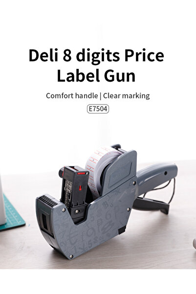 Deli أداة تسمية الأسعار باللون الرمادي E7504