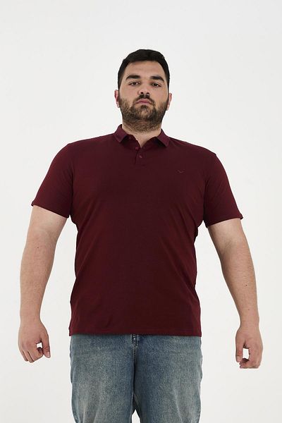 Maccali تي شيرت رجالي Elite Comfort بأكمام قصيرة وياقة بولو صيفية أساسية باللون الأحمر الداكن