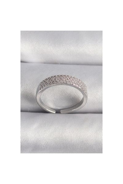 Marsilyan Brass Silver Color Zircon Stone Vip Series Women's Ring - Tj-Byk3505