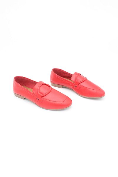 ENDİCAN 517 101 Women's Genuine Leather Shoes Red