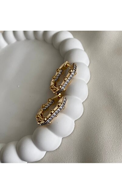 gaila design Altın Sarı Bague Küpe