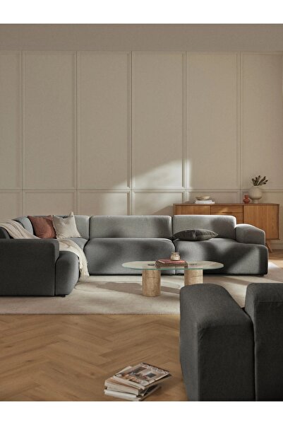 S Home Design Concept Molly 4 Modül Köşe Koltuk, Sol Köşe, Gri, Keten 210x210