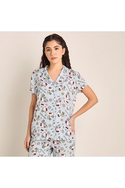 FAV Hello Kitty Print Shirt and Pyjama Set